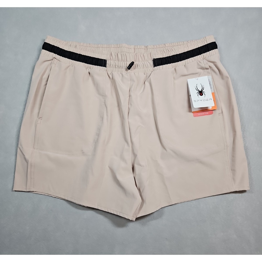 Spyder Womens Tan High Rise 4" Lightweight Athletic Shorts Size XL NWT